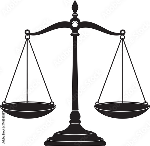 Antique Measuring Scale | Black Vector Silhouette Illustration