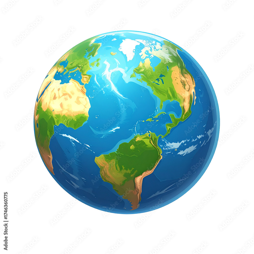 Naklejka premium Earth globe illustration isolated on transparent or white backgrounds