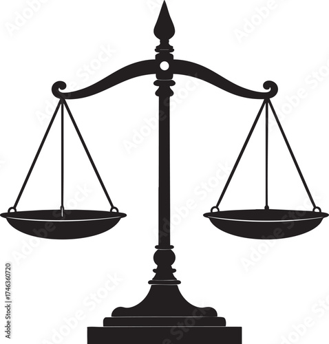 Antique Measuring Scale | Black Vector Silhouette Illustration