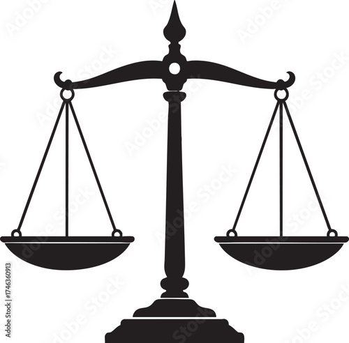 Antique Measuring Scale | Black Vector Silhouette Illustration