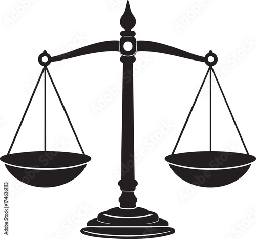 Antique Measuring Scale | Black Vector Silhouette Illustration