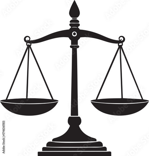 Antique Measuring Scale | Black Vector Silhouette Illustration