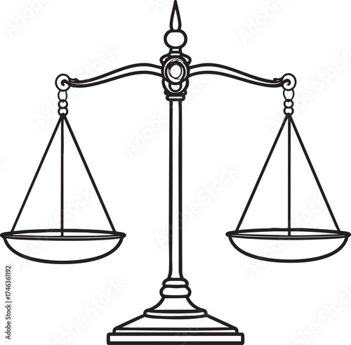 Antique Measuring Scale | Black Vector Silhouette Illustration