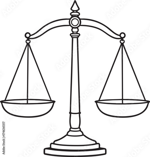 Antique Measuring Scale | Black Vector Silhouette Illustration