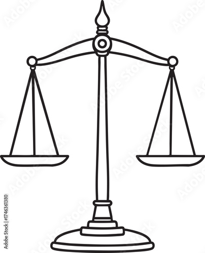 Antique Measuring Scale | Black Vector Silhouette Illustration