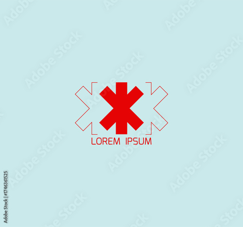 Logo on the subject of medicine and pharmacies. Editable template