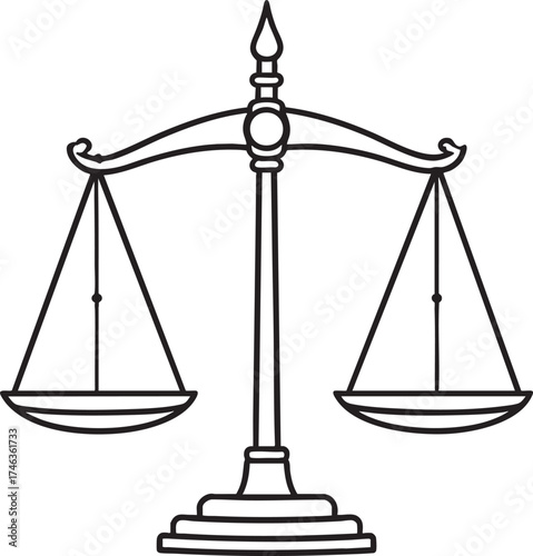 Antique Measuring Scale | Black Vector Silhouette Illustration
