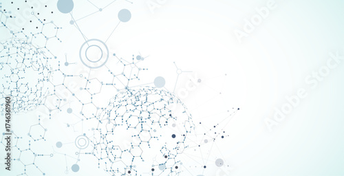 Abstract biotechnology innovation background.  Hexagons theme. Vector