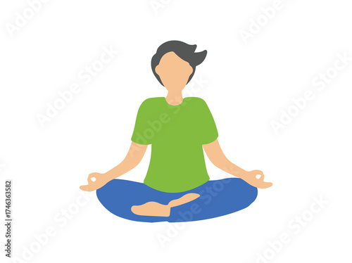 Yoga Meditation Posture Exercise Illustration