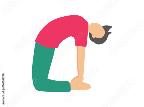 Asana Yoga Various Pose Illustration
