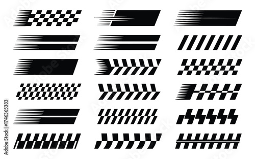 Race car stickers and decals with speed and motion lines