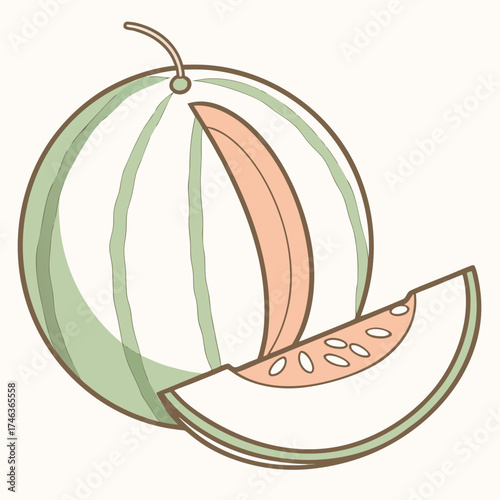 Watermelon slice with seeds vector illustration