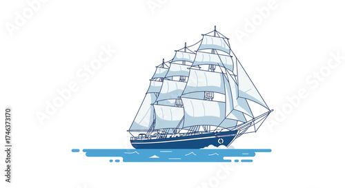 Majestic tall ship sailing on open water capturing the spirit of exploration and adventure