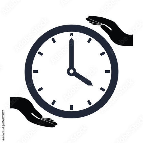 Hands Protecting Clock Icon time protection