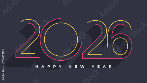 Happy New Year 2026 Greeting Card