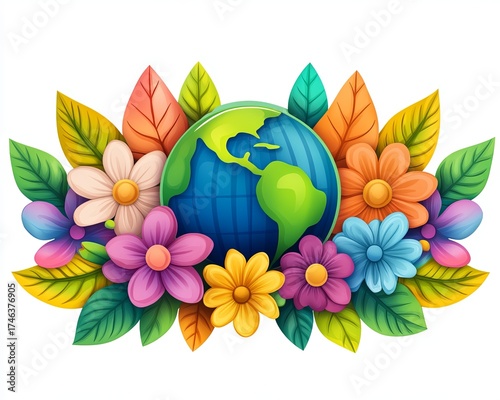 Colorful Earth Illustration for Earth Day Celebration