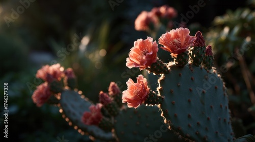 Sunlit cactus blooms radiate desert mystique, embodying Dia de los Muertos' vibrant spirit and unique solstice celebrations