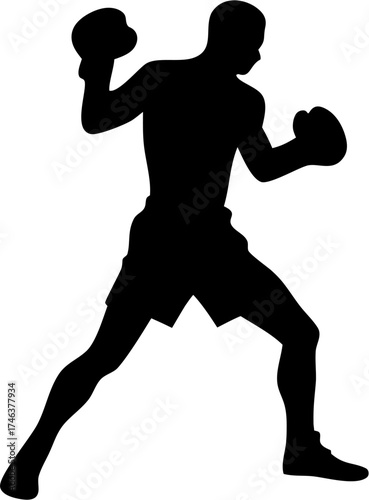 Kickboxing Silhouette Vector | Martial Arts Fighter SVG | Combat Sport Clipart