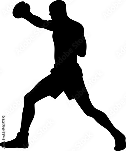 Kickboxing Silhouette Vector | Martial Arts Fighter SVG | Combat Sport Clipart