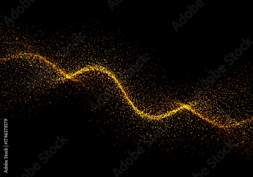 Golden Particle Stream on Black