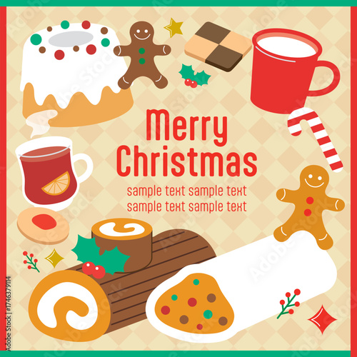 クリスマスのお菓子フレーム