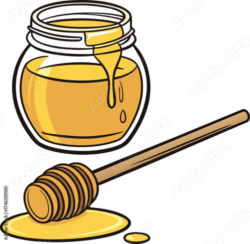 Golden Honeycomb and Dipper: Pure, Natural Sweetness
