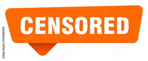 censored sticker. censored orange sign isolated on transpatent background