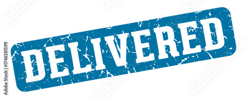delivered rectangular sign. delivered stamp