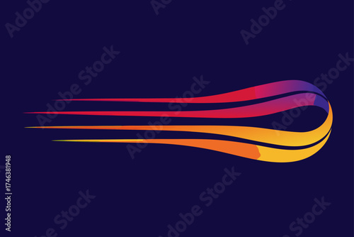 creative gradient abstract with motion light trails illustration