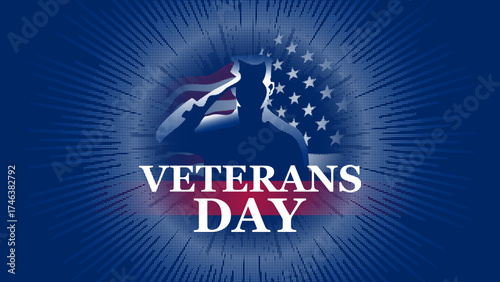 veterans day with halftone texture style 