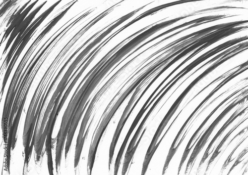 Abstract black brush stroke texture with bold curved lines on white background. Perfect for overlay design, poster art, backgrounds, or artistic projects.