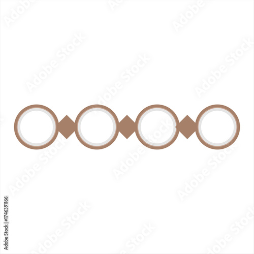 Elegant infographic featuring circular nodes and diamond connectors in a horizontal flow, perfect for business or data concepts.