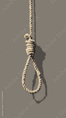 Vector illustration of a rope noose knot lasso