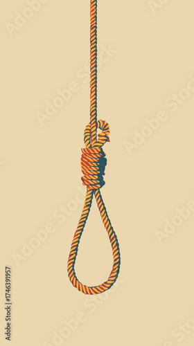 Vector illustration of a rope noose knot lasso