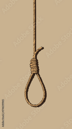 Vector illustration of a rope noose knot lasso