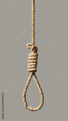 Vector illustration of a rope noose knot lasso
