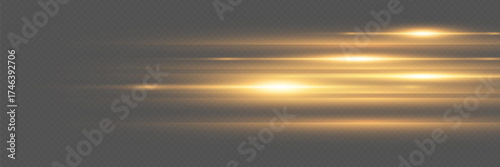 Shining warm glow effect isolated on transparent background