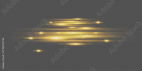 Shining warm glow effect isolated on transparent background