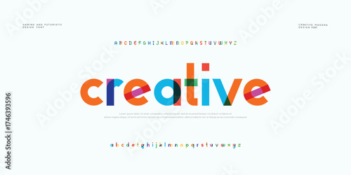 creative minimal multi color logo fonts. Typography minimalist urban sans serif digital fashion future creative logos fonts. vector illustration

