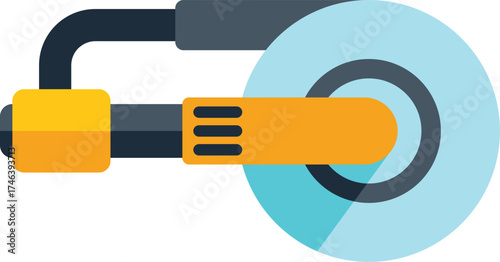 Angle grinder power tool cutting machine construction icon illustration