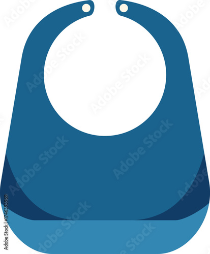 Simple blue bib is protecting clothes while eating