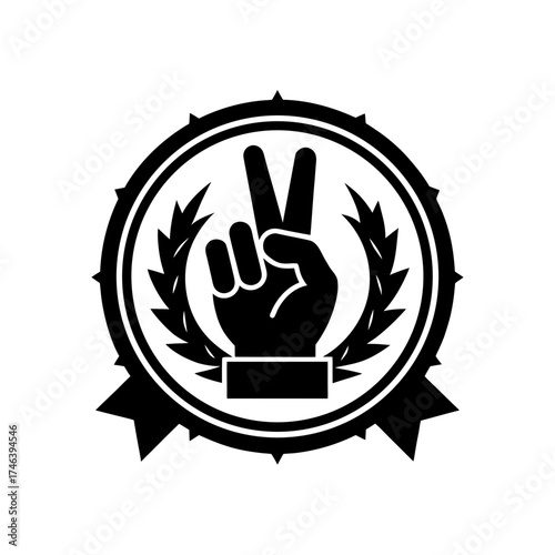 victory hand gesture logo