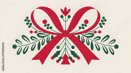 ribbon bow card note greeting for the Christmas celebration