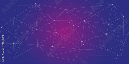 Abstract global pattern geometric polygonal space background and network connections with bokeh points and lines. Illustration Vector design digital technology concept. Global network connection.