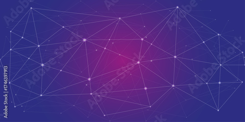 Abstract global pattern geometric polygonal space background and network connections with bokeh points and lines. Illustration Vector design digital technology concept. Global network connection.