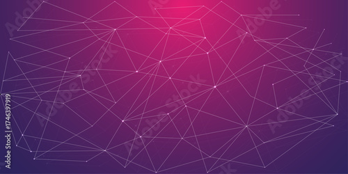 Abstract global pattern geometric polygonal space background and network connections with bokeh points and lines. Illustration Vector design digital technology concept. Global network connection.