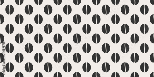 Coffee beans seamless pattern. Retro style pattern for wrapping paper, wallpaper or background. Vector illustration.