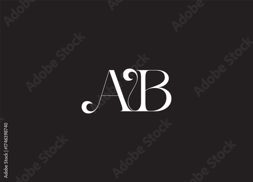 Luxury AB Letter Monogram Logo | Elegant Modern Brand Identity