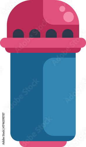 Illustration of a modern water filter purifying tap water for drinking, concept of water purification