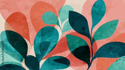 abstract background with colorful flowers